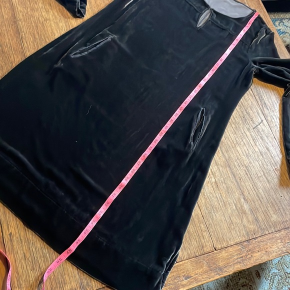 Poetry Dress Velvet Deep Olive Green color. Size 10. - Picture 8 of 14